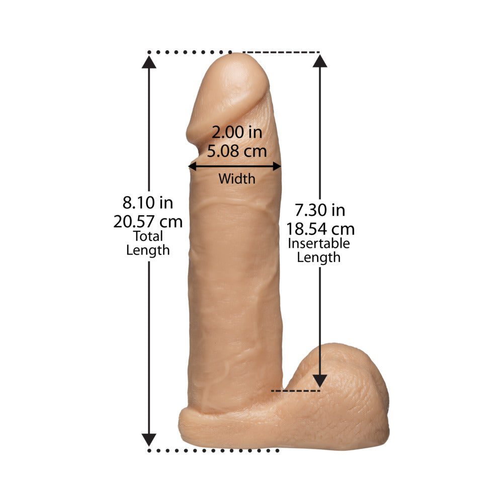 Vac-U-Lock - 8 Inch Realistic Cock White - Fantasies Boutique