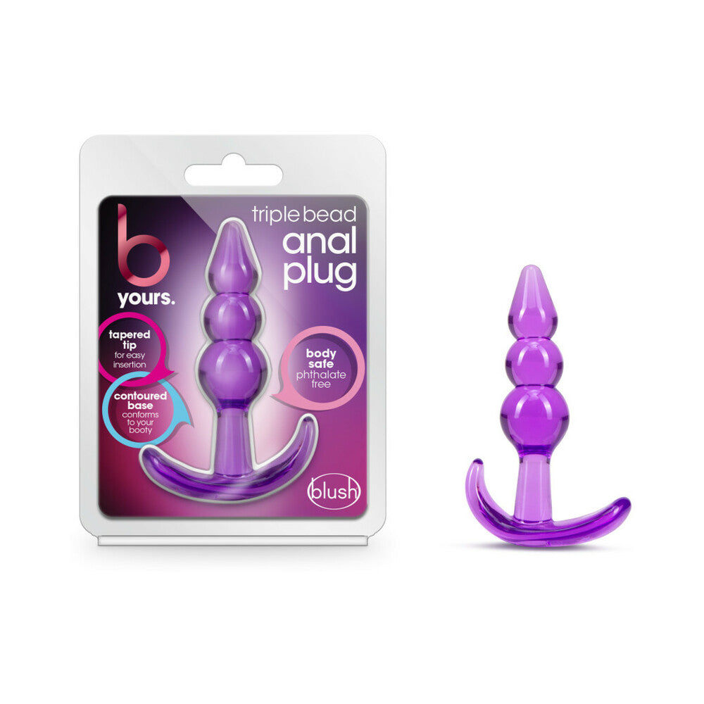 Blush B Yours Triple Bead Anal Plug Purple - Fantasies Boutique