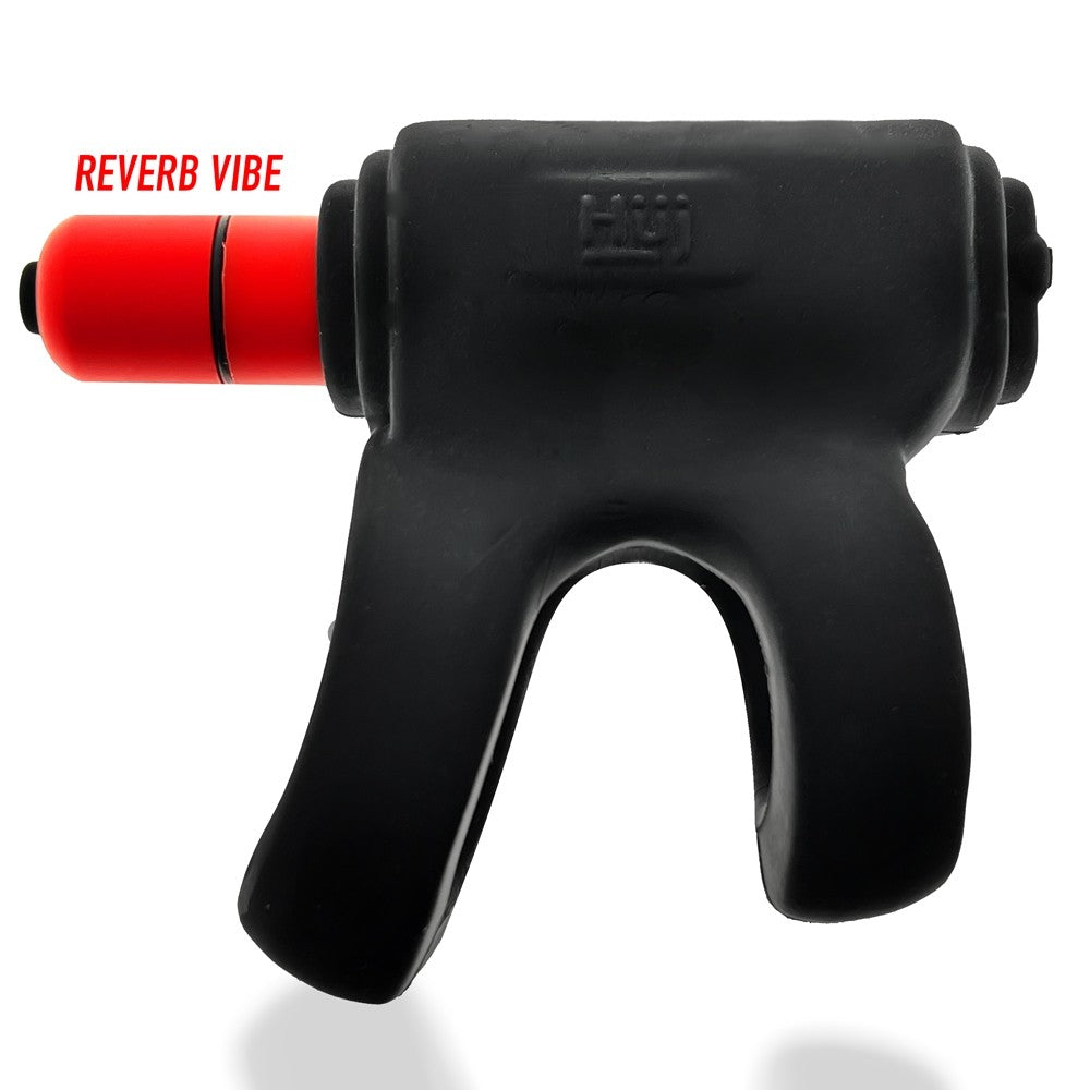 Hunkyjunk Revhammer Cock & Shaft Ring with Bullet Vibrator Tar Ice - Fantasies Boutique