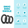 b-Vibe Snug Ring Swole 3-Pack Snug Fit Thick Silicone C-Ring