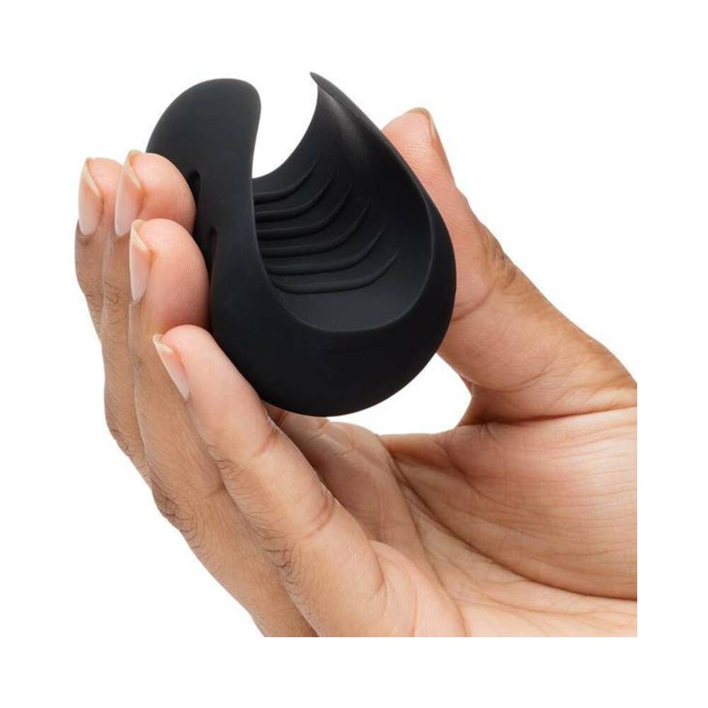 Fifty Shades of Grey Sensation Rechargeable Silicone Vibrating Pleasure Stroker Black - Fantasies Boutique