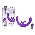 Together Couples Toy Remote-Controlled Dual Ended Rabbit Vibrator Purple - Fantasies Boutique