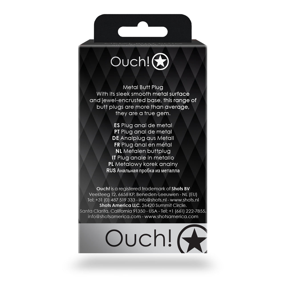 Ouch! Round Gem Butt Plug Small Silver/Diamond - Fantasies Boutique