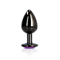 Ouch! Heart Gem Butt Plug Small Gunmetal/Amethyst