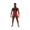 Male Power Sassy Lace Bikini Solid Pouch Red S - Fantasies Boutique