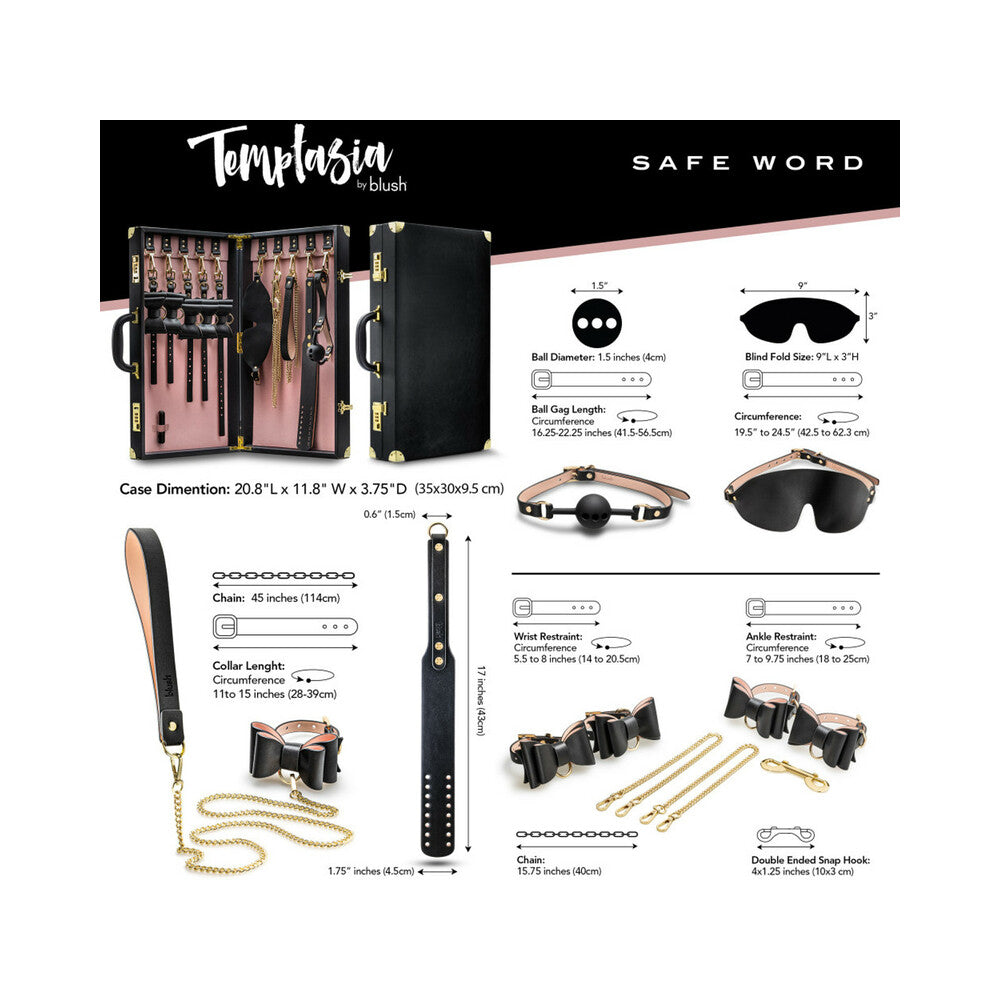 Temptasia Safe Word 10-Piece Bondage Kit with Suitcase Black - Fantasies Boutique