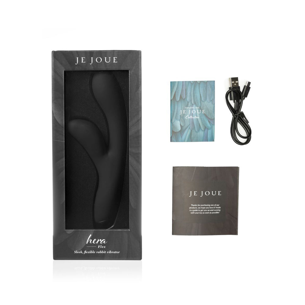 Je Joue Hera Flex Rechargeable Flexible Silicone Rabbit Vibrator Black - Fantasies Boutique