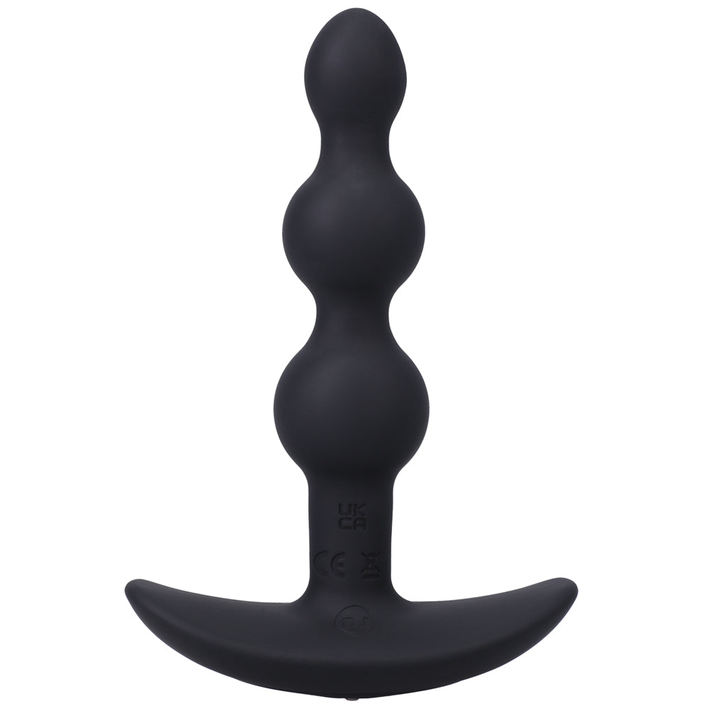 A-Play BEADED VIBE Rechargeable Silicone Anal Plug with Remote Black - Fantasies Boutique