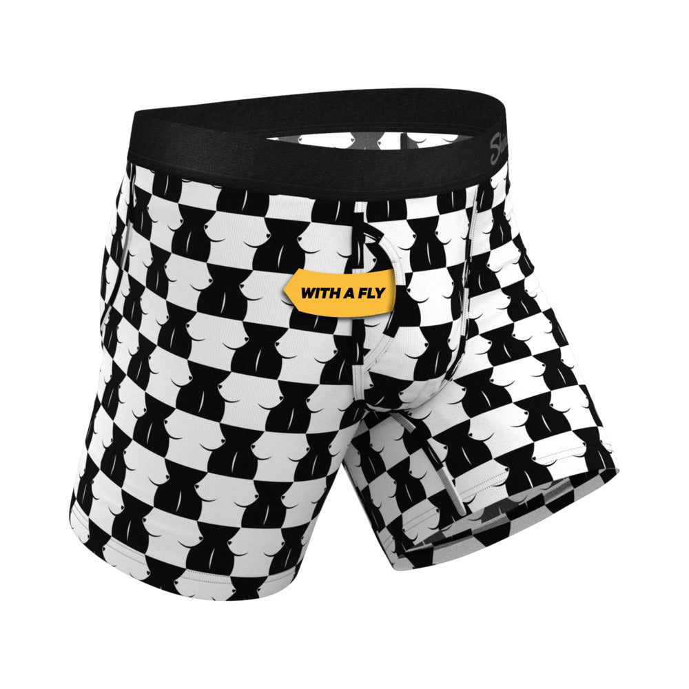 Shinesty The Chest Mate Checkered Ball Hammock Pouch Underwear with Fly M