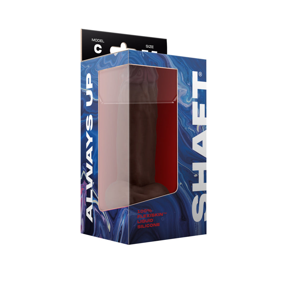 Shaft Model C: 7.5 in. Dual Density Silicone Dildo with Balls Mahogany - Fantasies Boutique