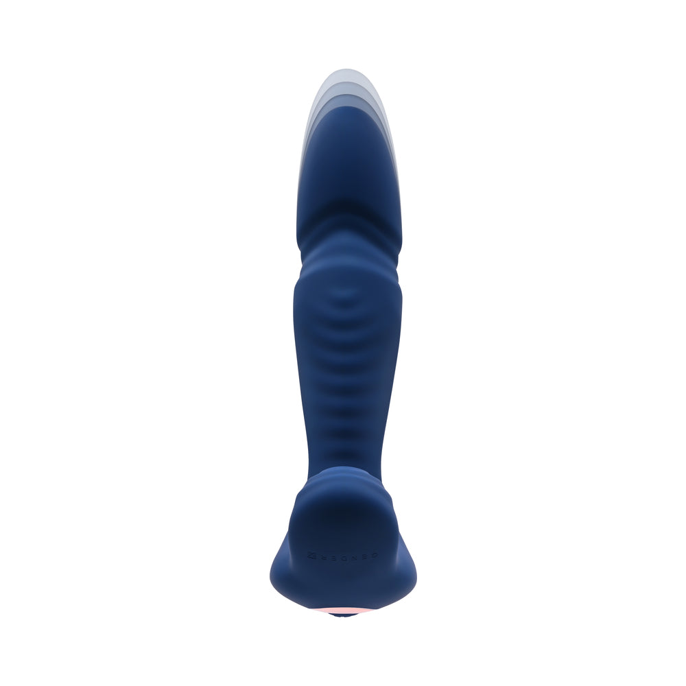 Gender X True Blue Rechargeable Thrusting Silicone Vibrator Blue - Fantasies Boutique