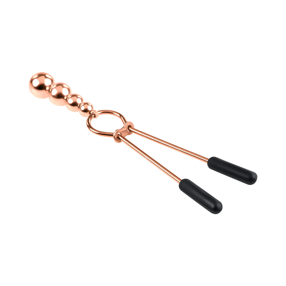 Selopa Beaded Nipple Clamps Stainless Steel Rose Gold - Fantasies Boutique