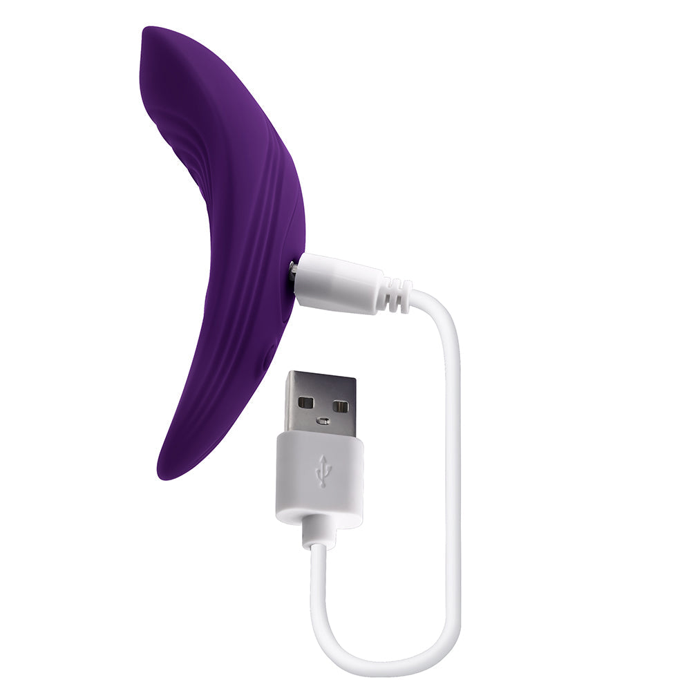 Playboy Our Little Secret Rechargeable Remote Controlled Silicone Underwear Vibrator Acai - Fantasies Boutique