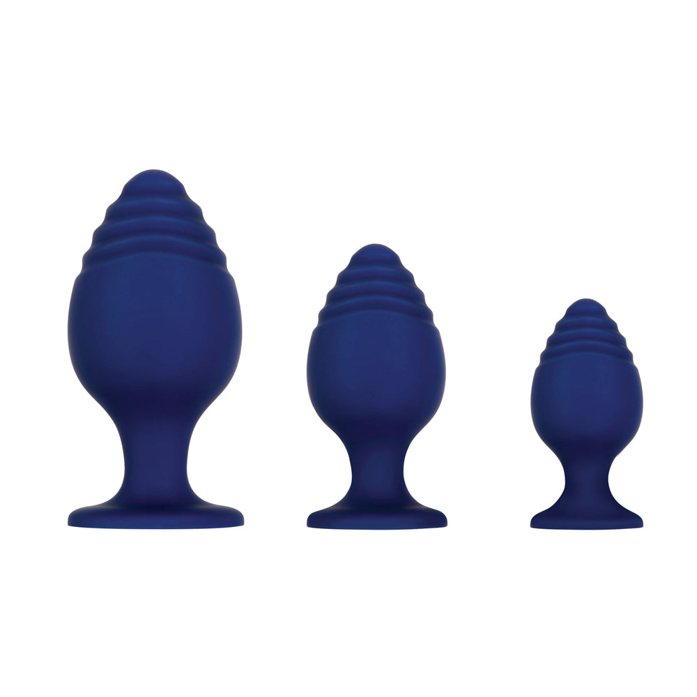 Evolved Get Your Groove On 3-Piece Silicone Anal Plug Set Blue - Fantasies Boutique