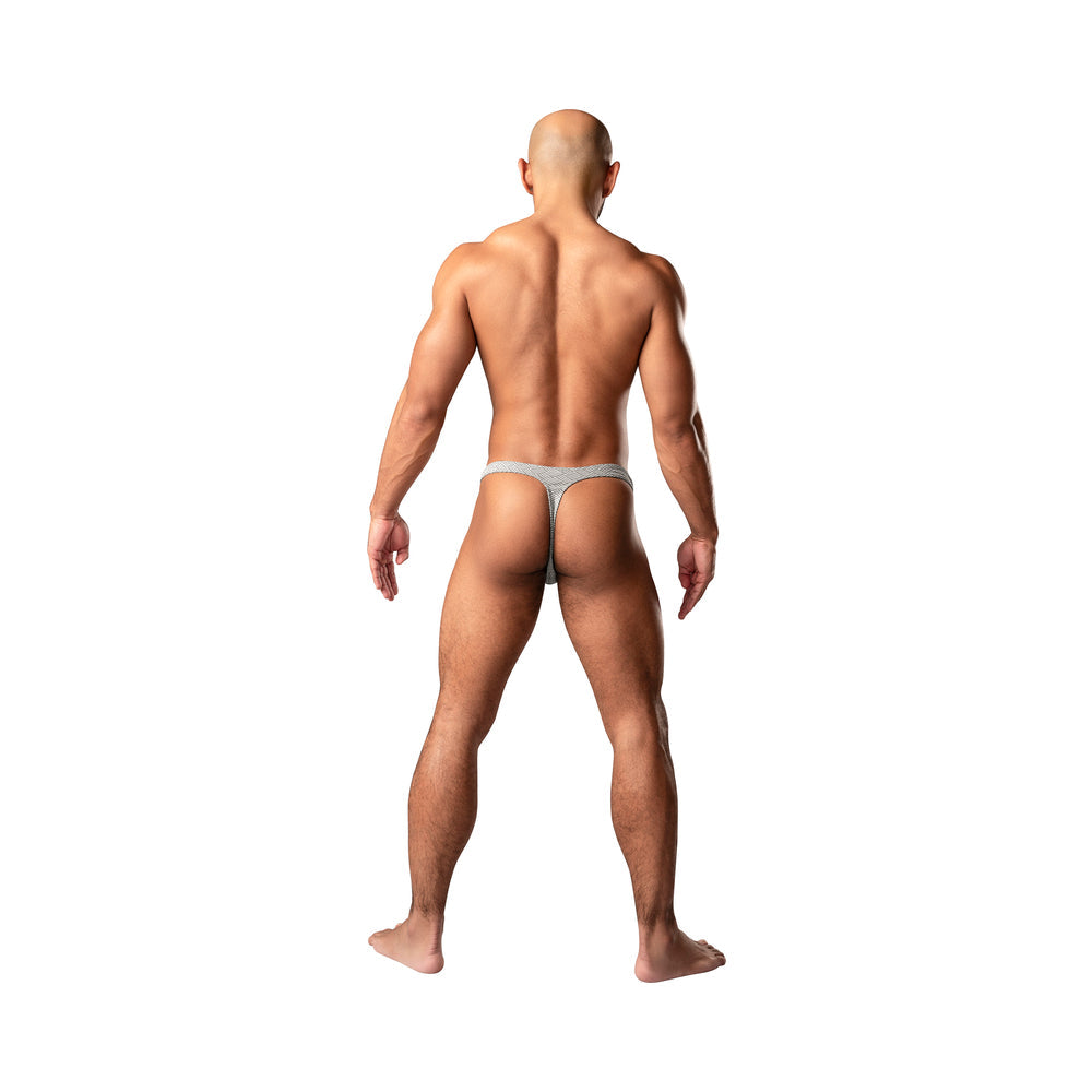 Male Power Labyrinth Bong Thong Grey Weave L/XL
