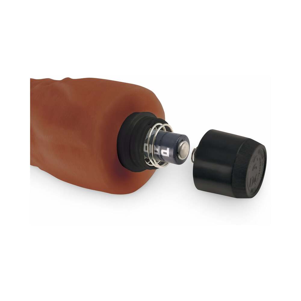 Real Feel Lifelike Toyz No. 2 Realistic 7.25 in. Vibrating Dildo With Balls Brown - Fantasies Boutique