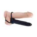 Fetish Fantasy Series Double Trouble Dual Cockring Strap-On With 5.5 in. Dildo Black - Fantasies Boutique
