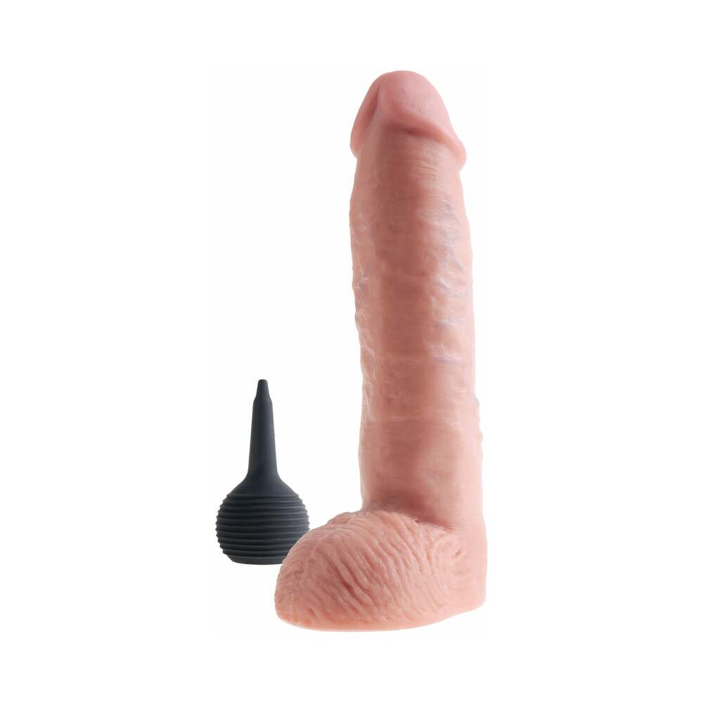 Pipedream King Cock 11 in. Squirting Cock With Balls Realistic Dildo Beige - Fantasies Boutique