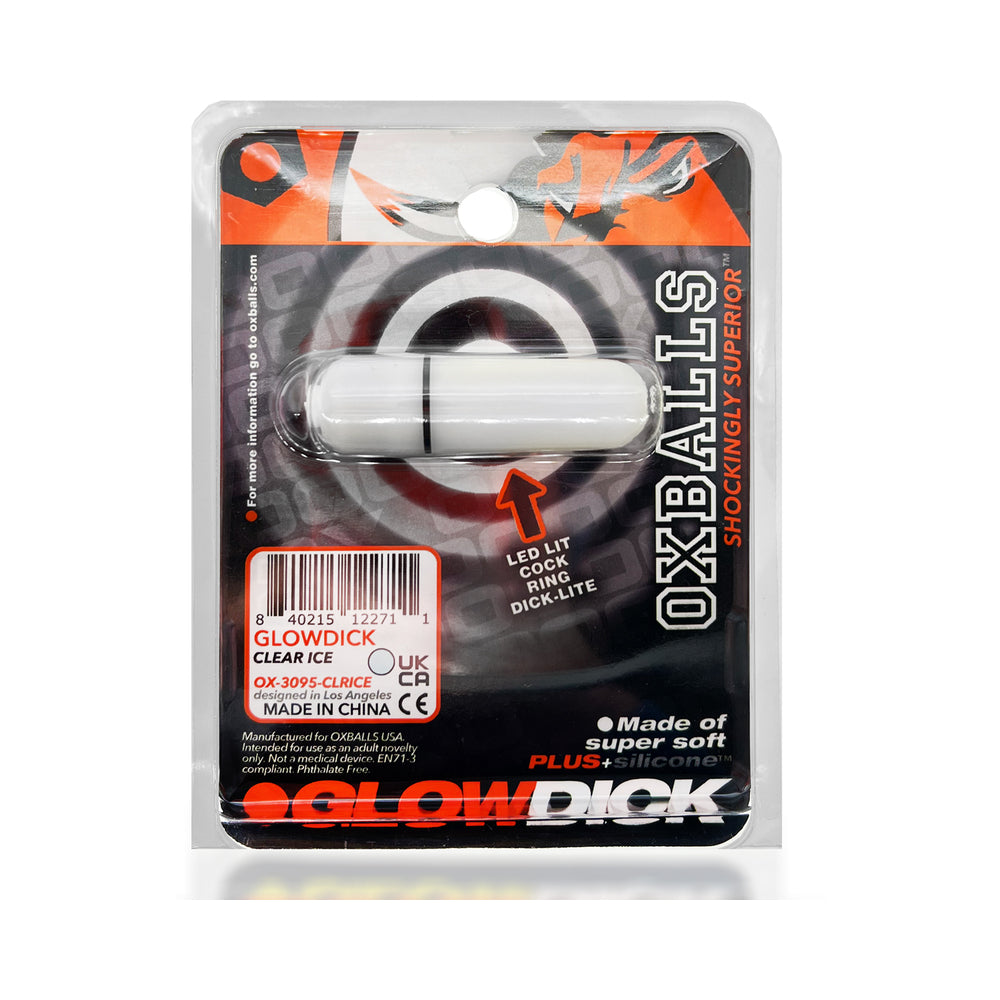 OxBalls Glowdick Cockring With Led Clear Ice - Fantasies Boutique