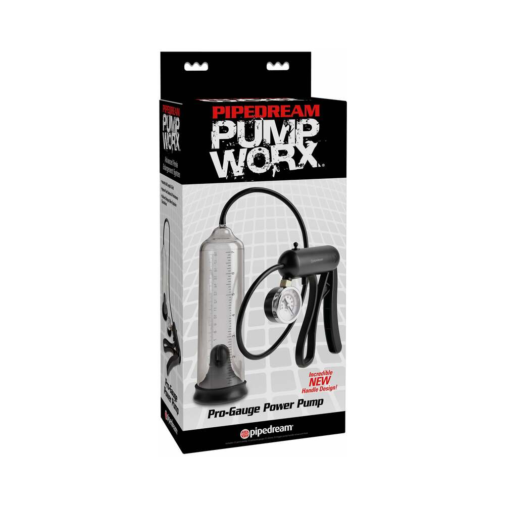 Pump Worx Pro-Gauge Power Pump Clear/Black - Fantasies Boutique