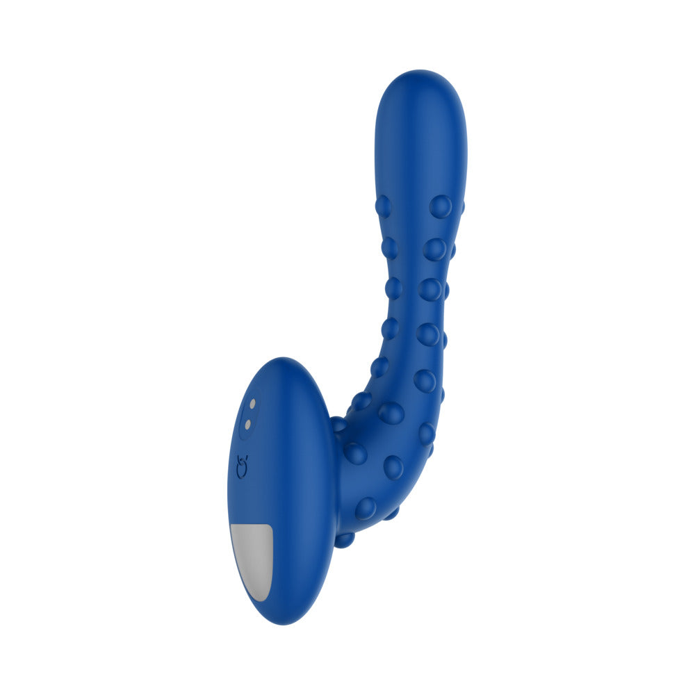 Forto Studded Pro Rechargeable Silicone Vibrating Anal Massager Blue - Fantasies Boutique