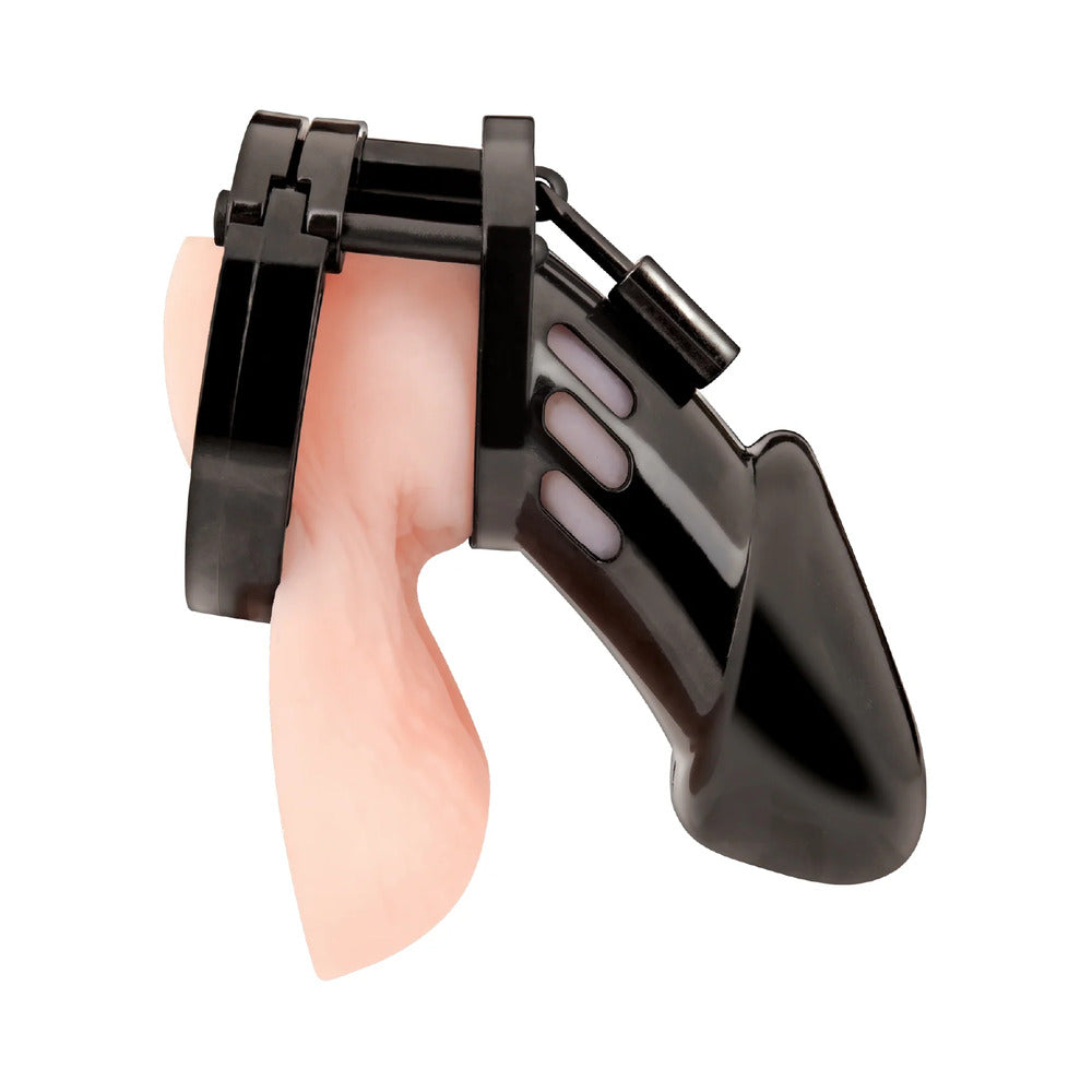 Blue Line Acrylic Chastity Cage Black - Fantasies Boutique