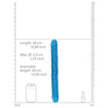 RealRock Glow in the Dark Double Dong 15 in. Dual-Ended Dildo Neon Blue - Fantasies Boutique