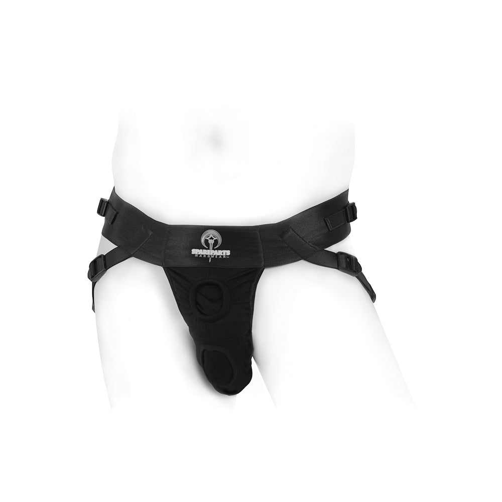 SpareParts Deuce Double Strap Harness Black Size B Regular - Fantasies Boutique