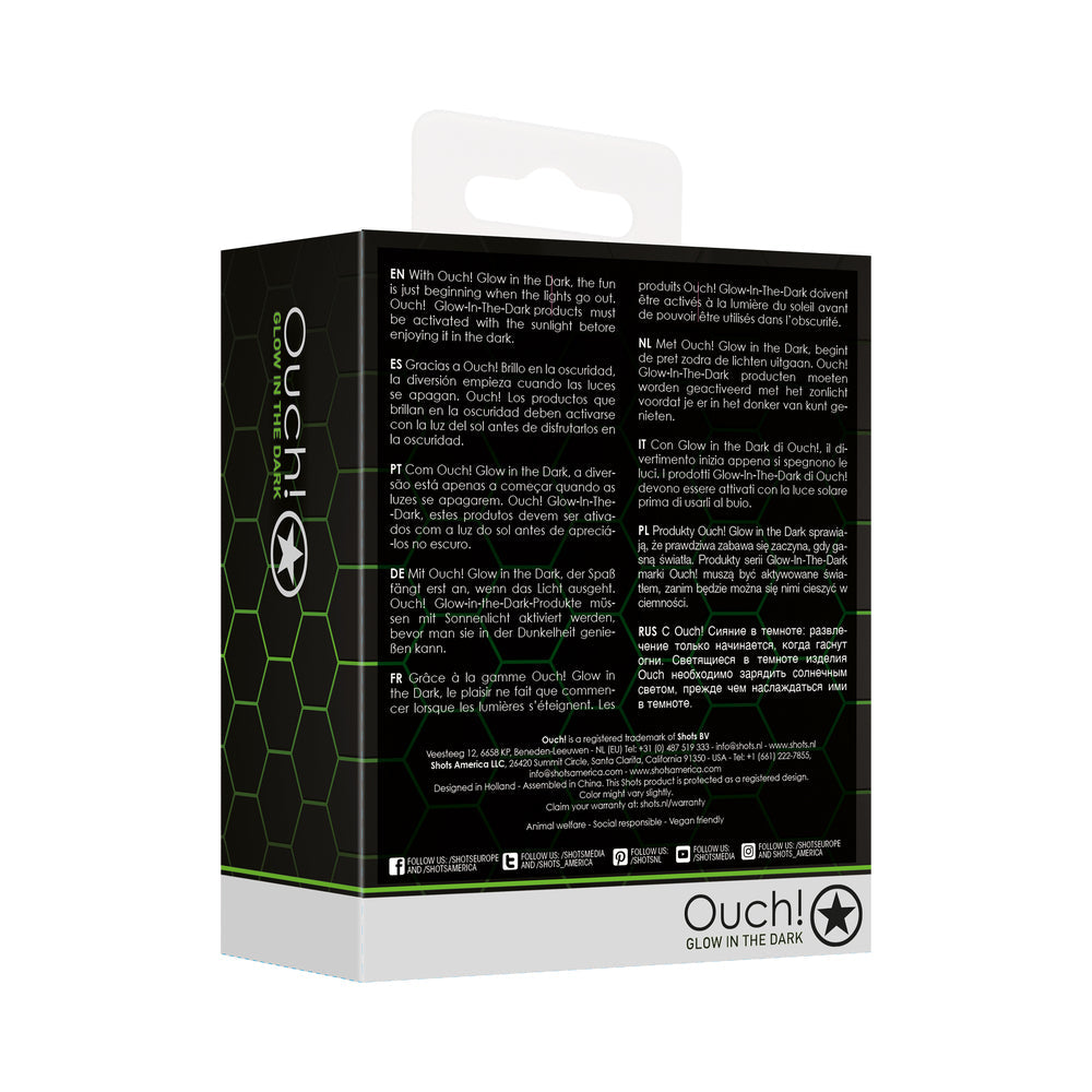 Ouch! Glow in the Dark Vibrating Head Masturbator Neon Green