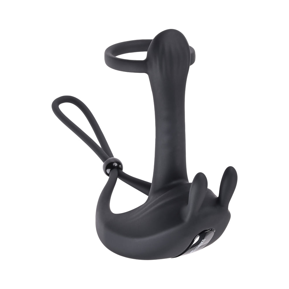 Zero Tolerance Saddle Up Rechargeable Vibrating C-Ring & Girth Enhancer Silicone Black - Fantasies Boutique