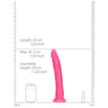 RealRock Glow in the Dark Slim 11 in. Dildo Neon Pink - Fantasies Boutique
