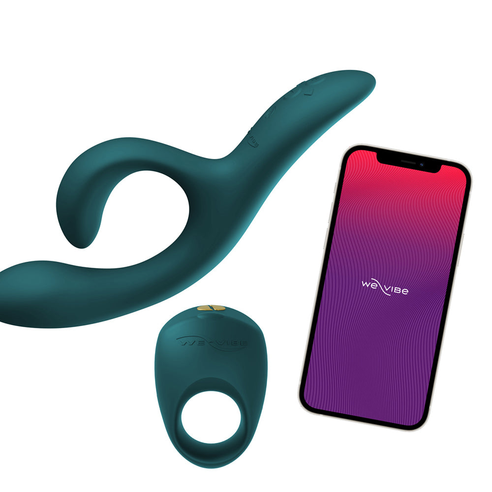 We-Vibe Date Night Special Edition Couple's Vibrator Set (Nova 2 & Pivot) Green Velvet - Fantasies Boutique