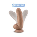 Au Naturel 7 in. Sensa Feel Fat Boy Posable Dual Density Dildo Tan - Fantasies Boutique