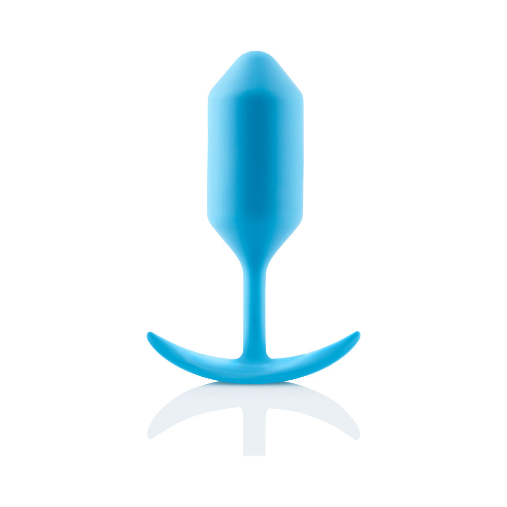 b-Vibe Snug Plug 3 Weighted Silicone Anal Plug Teal - Fantasies Boutique