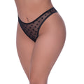 Magic Silk Love Star High Leg High Waist Micro Tanga Black Queen Size - Fantasies Boutique