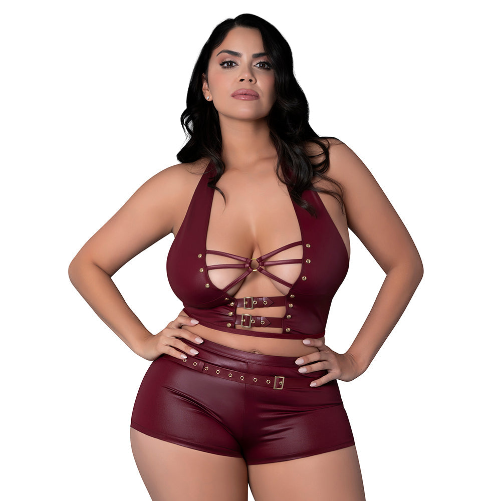 Lust Fetish Thalia Burgundy Queen Size