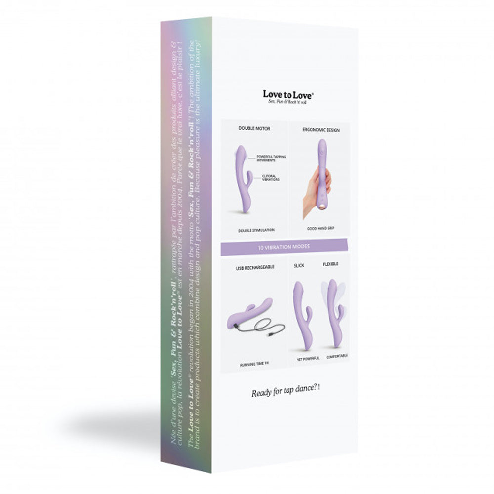 Love to Love Bunny & Clyde Rechargeable Tapping Rabbit Silicone Vibrator Viva Mauve - Fantasies Boutique