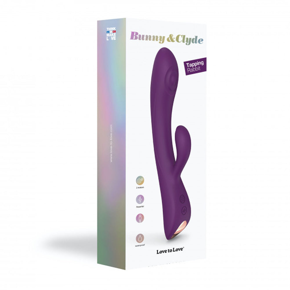 Love to Love Bunny & Clyde Rechargeable Tapping Rabbit Silicone Vibrator Purple Rain - Fantasies Boutique