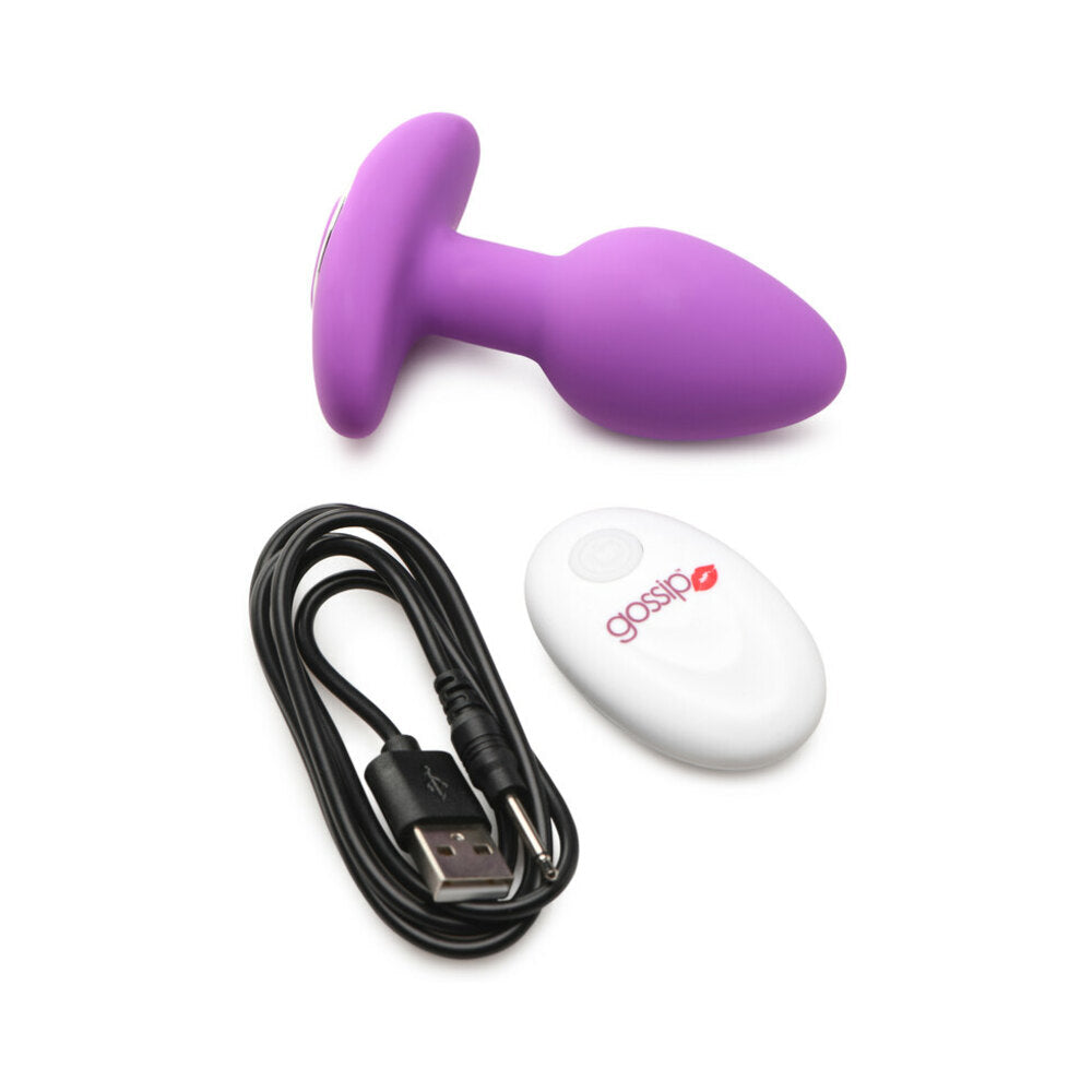 Curve Toys Gossip Pop Rocker Rechargeable Remote-Controlled Silicone Vibrating Anal Plug Violet - Fantasies Boutique