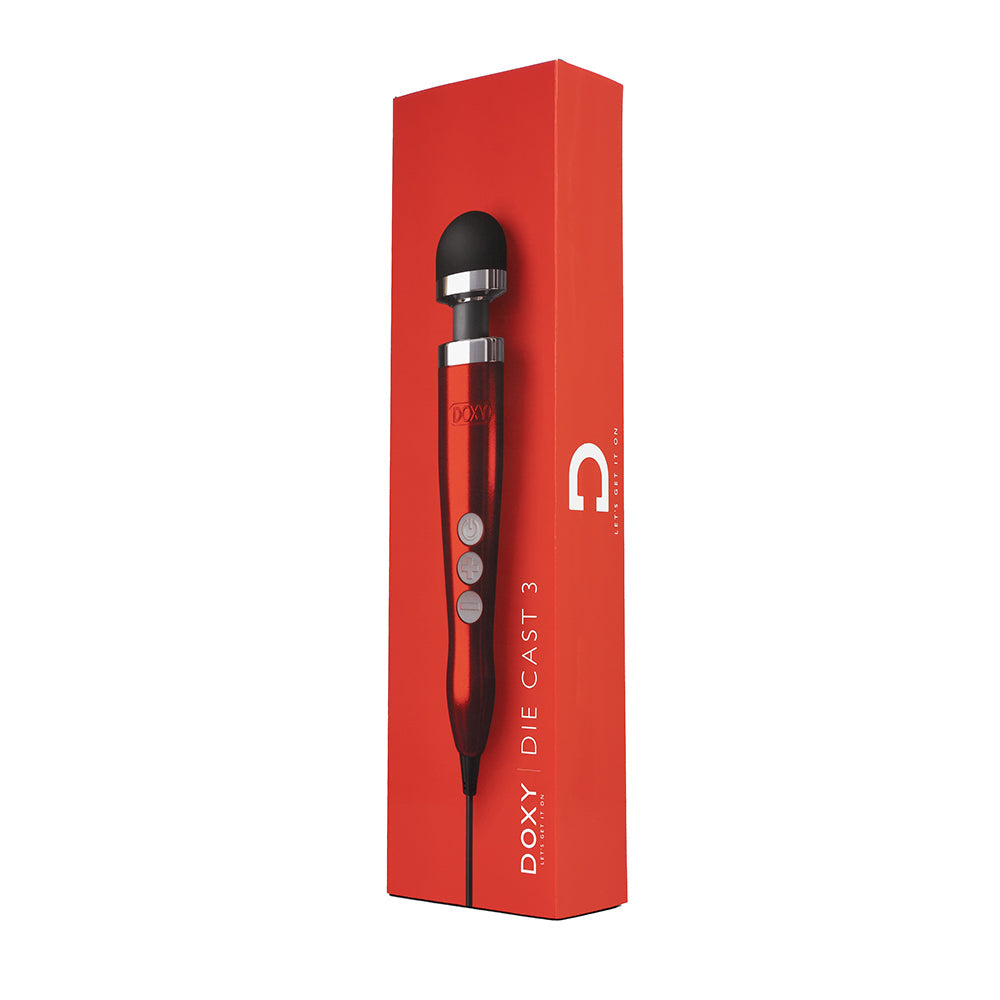 Doxy Die Cast 3 Compact Wand Vibrator Candy Red - Fantasies Boutique