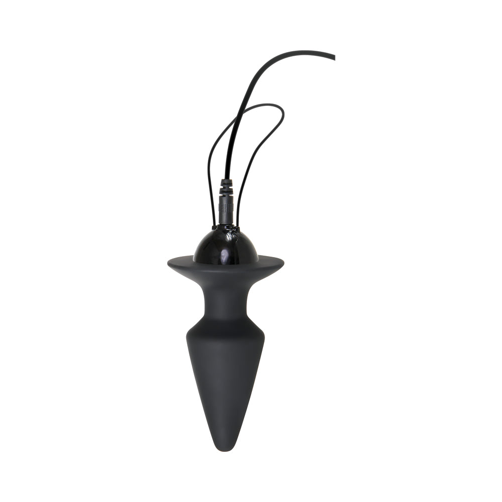 Evolved Plug & Play Rechargeable Remote-Controlled Vibrating Silicone Anal Plug Black - Fantasies Boutique