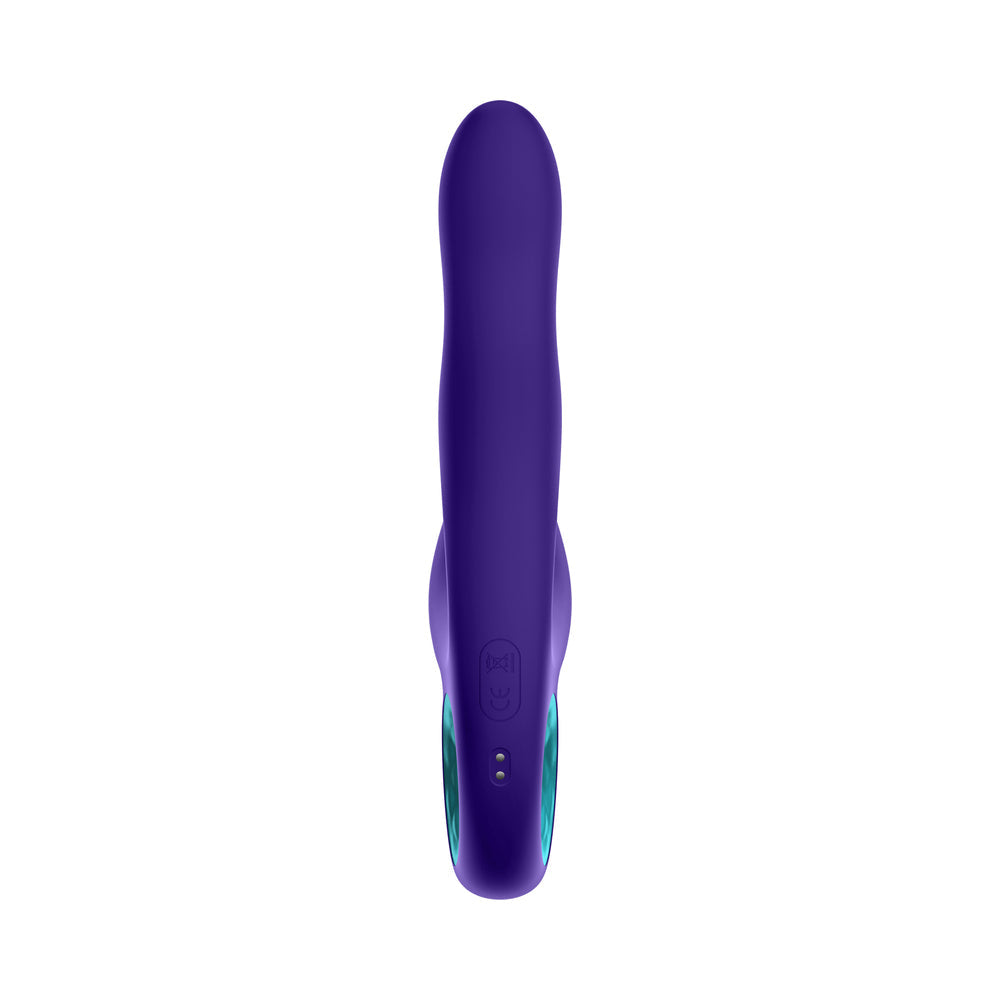 FemmeFunn Klio Rechargeable Silicone Triple Action Thumping Rabbit Vibrator Dark Purple - Fantasies Boutique
