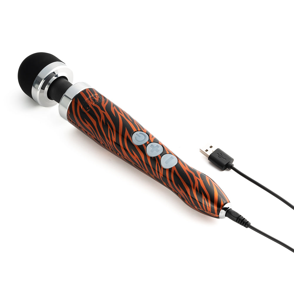 Doxy Die Cast 3R Rechargeable Compact Wand Vibrator Tiger - Fantasies Boutique