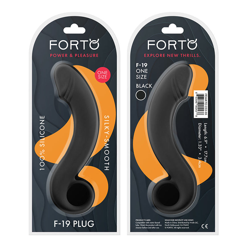 Forto F-19 Silicone Anal Plug Black - Fantasies Boutique