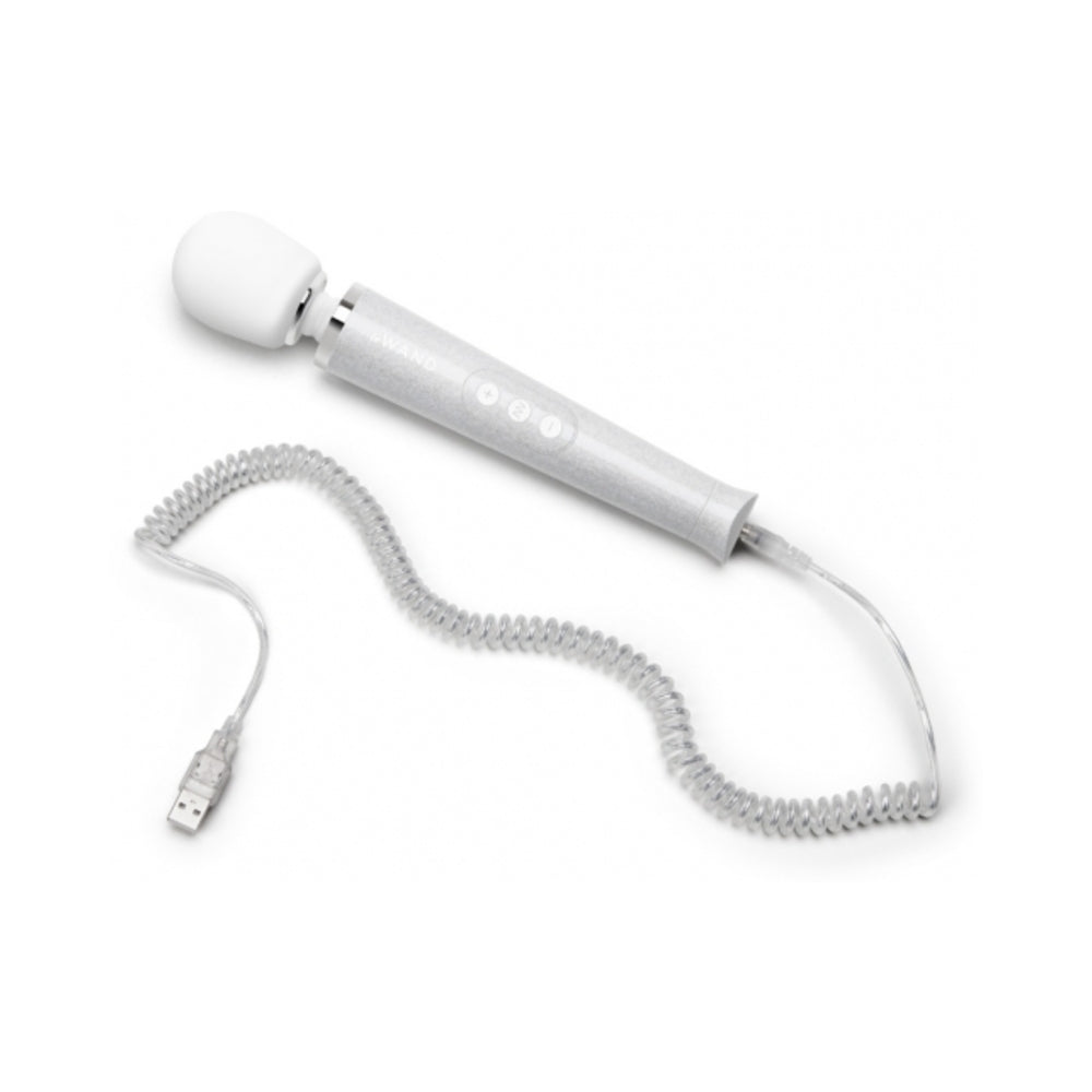 Le Wand All That Glimmers Petite Rechargeable Vibrating Massager Special Edition Set White - Fantasies Boutique