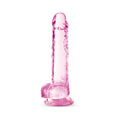 Naturally Yours Crystalline 7 in. Dildo with Balls Rose - Fantasies Boutique