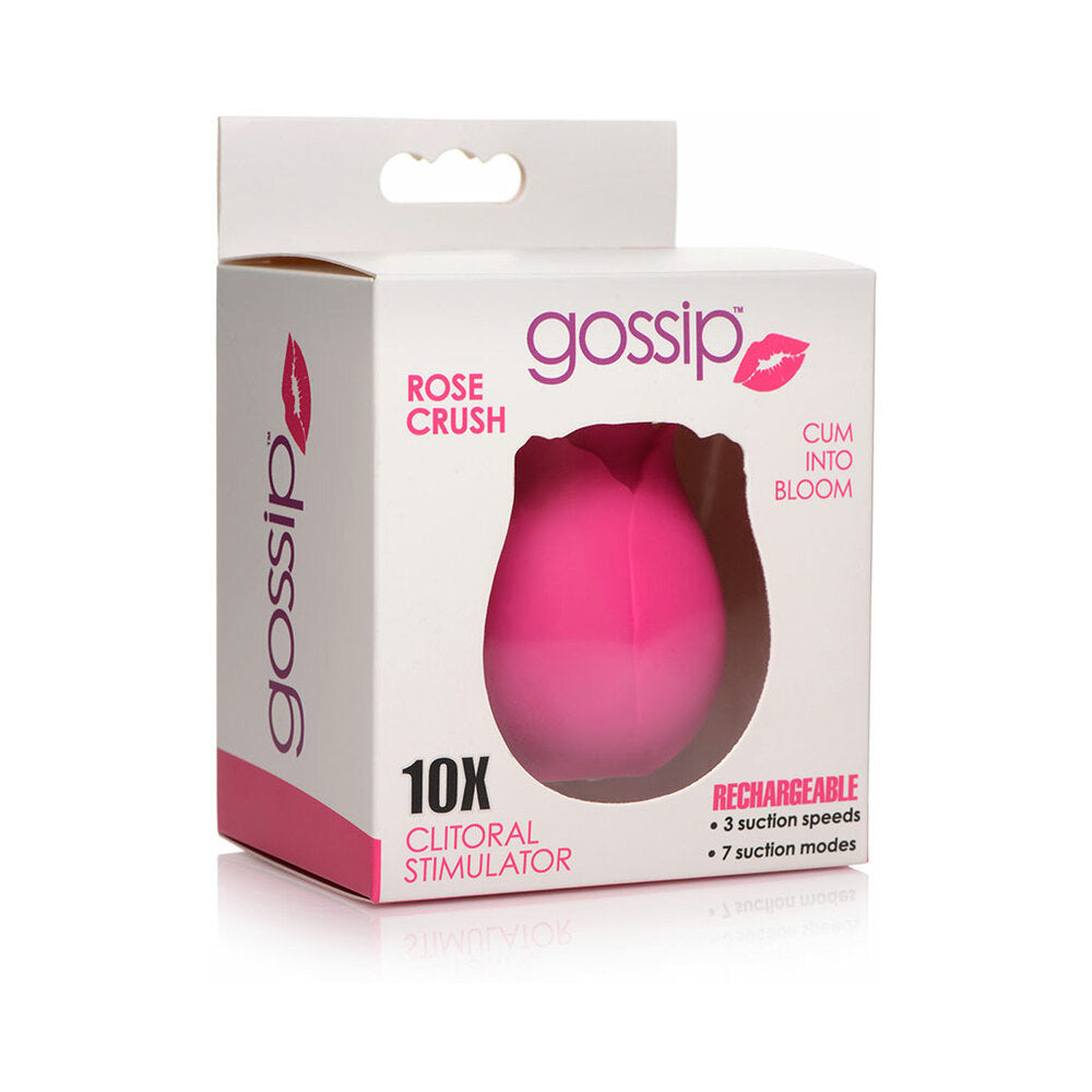 Curve Toys Gossip Cum Into Bloom Rechargeable Silicone Clitoral Stimulator Rose Crush Magenta - Fantasies Boutique