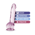 Naturally Yours Crystalline 8 in. Dildo with Balls Rose - Fantasies Boutique