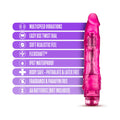 B Yours Vibe 1 Realistic 9 in. Vibrating Dildo Pink - Fantasies Boutique