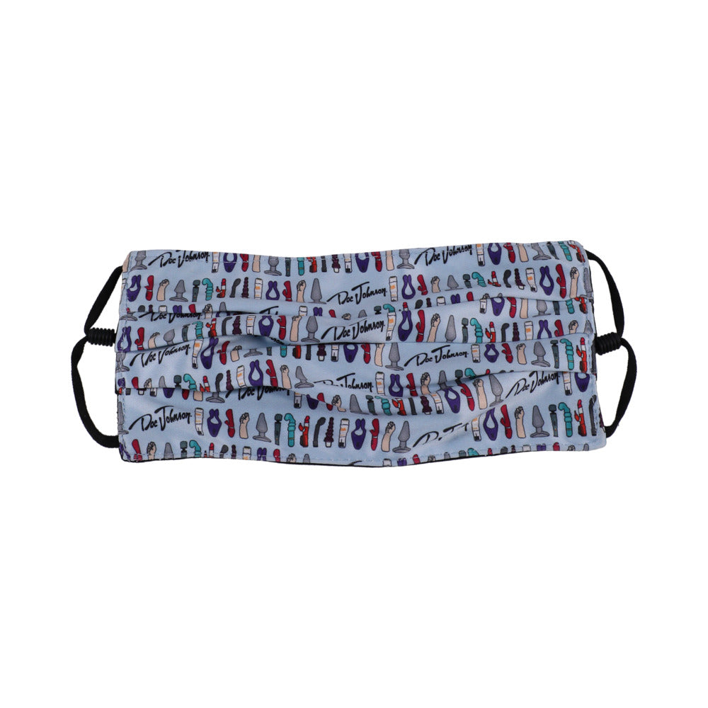 DJ Reversible & Adjustable Face Mask Blue Toy Pattern - Fantasies Boutique